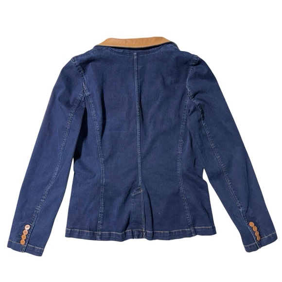 Vintage Ralph Lauren Jeans Co | Denim Blazer Jacket Leather Collar Western Retro - Picture 2 of 8